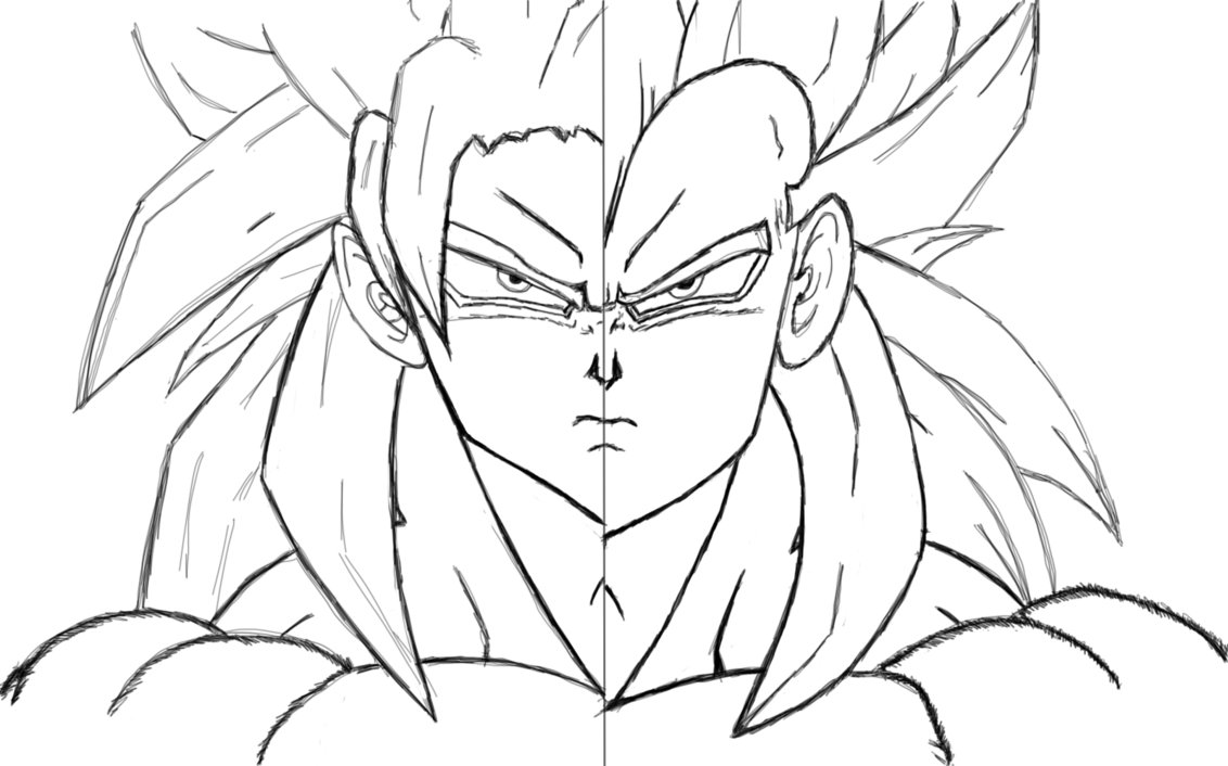 1132x706 Goku Vegeta Ssj4 Outline By Nightmareitachi
