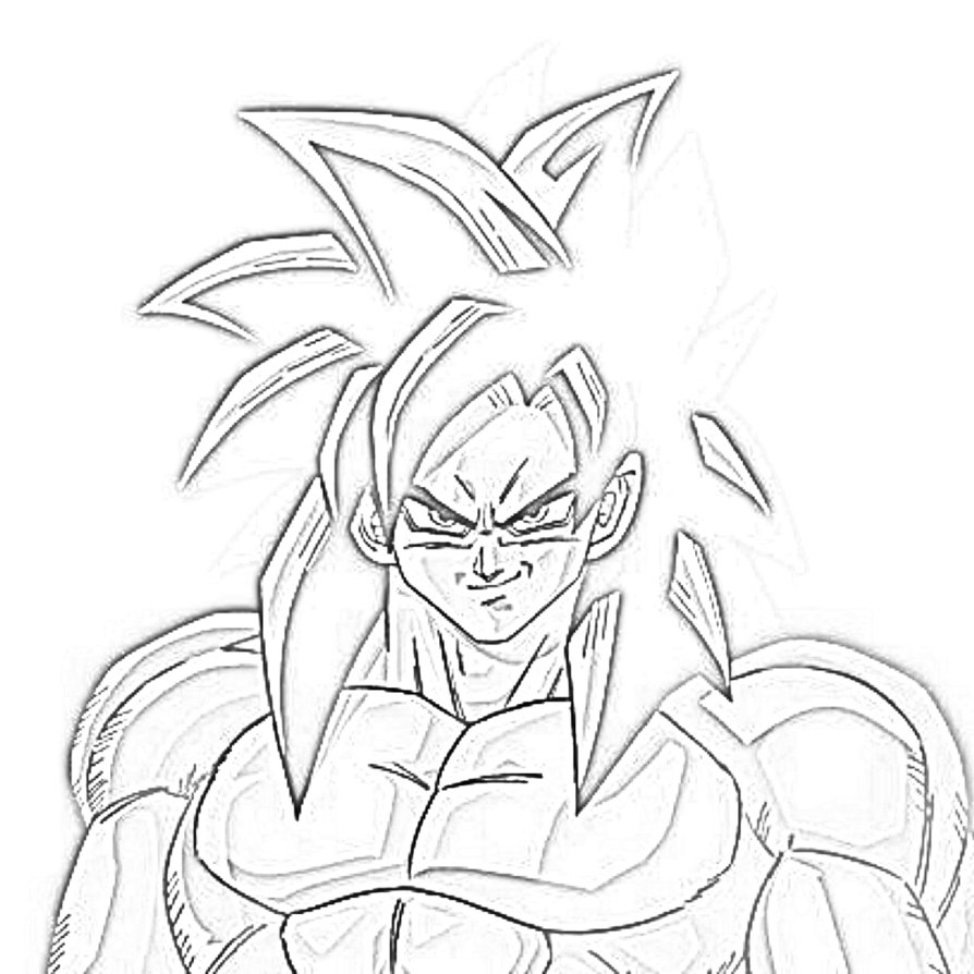 894x894 Super Saiyan 4 Goku Drawing By Nitinrajput90