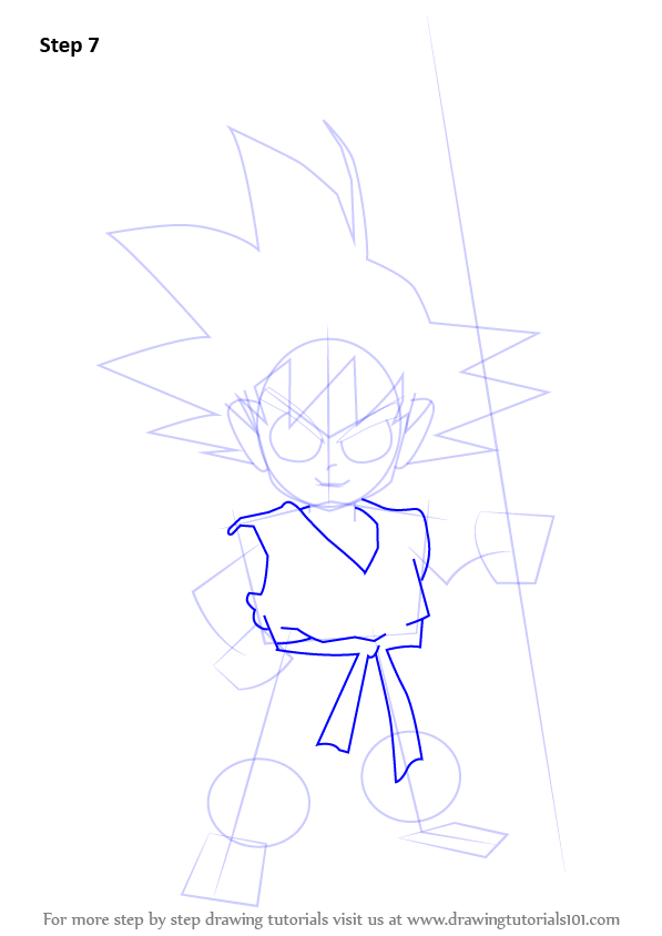 597x844 Learn How To Draw Son Goku From Dragon Ball Z (Dragon Ball Z) Step