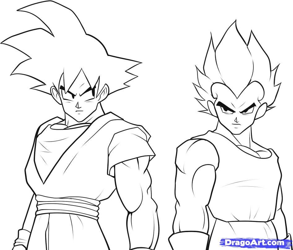 947x809 How To Draw Goku And Vegeta, Step By Step, Dragon Ball Z