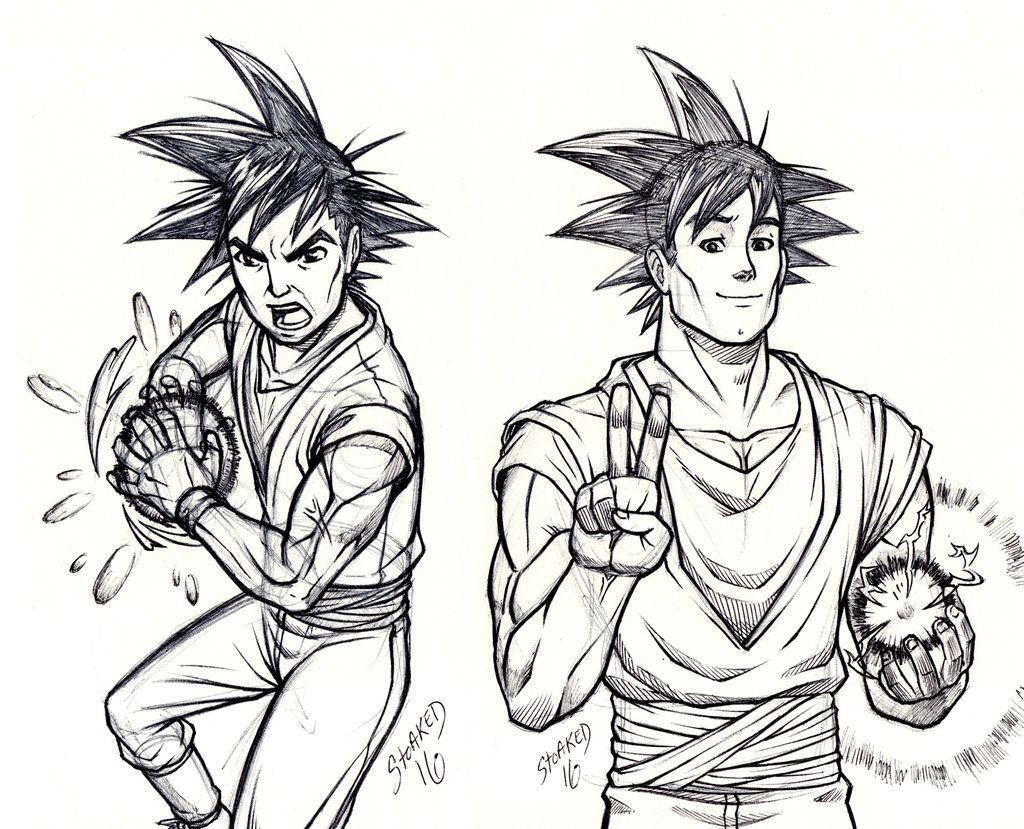1024x829 Goku Sketches By Godsartist