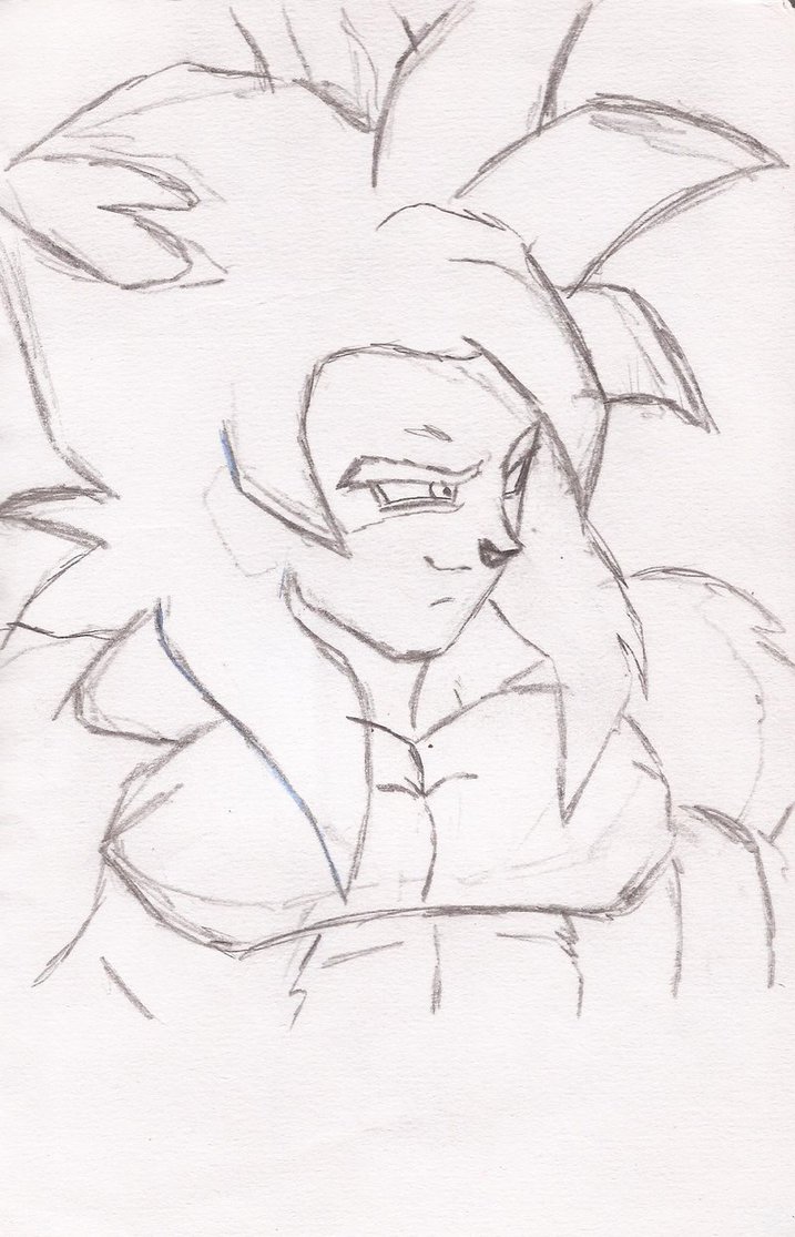 717x1115 Super Saiyan 4 Goku Sketch By Earthquake2009
