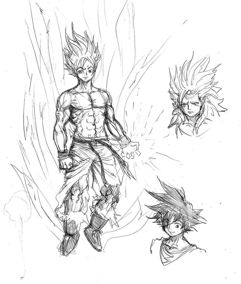 823x970 Goku Sketch By Mtrok