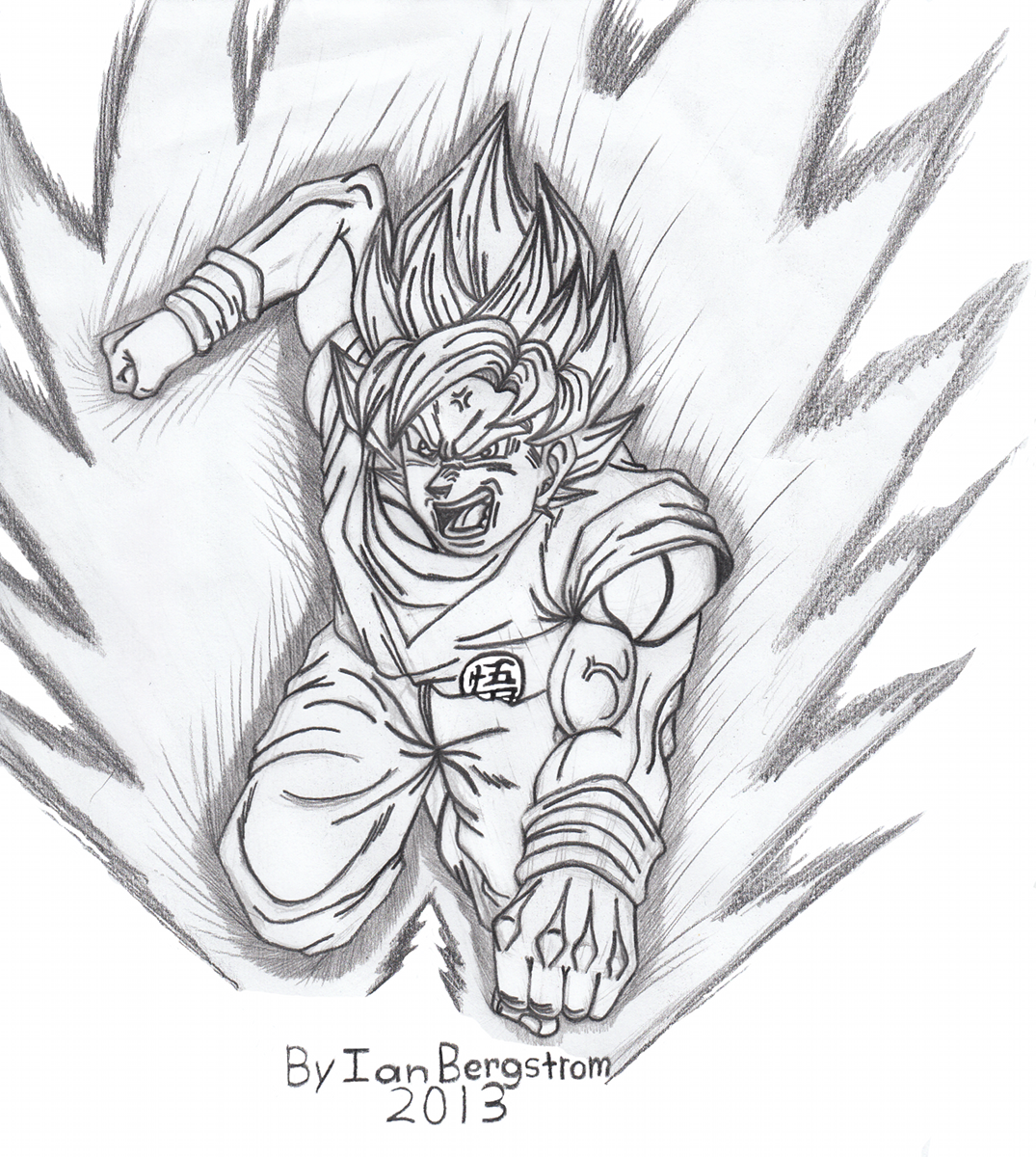 1075x1200 Dragon Ball Z Super Sayian Son Goku Fan Art By Iansart2012