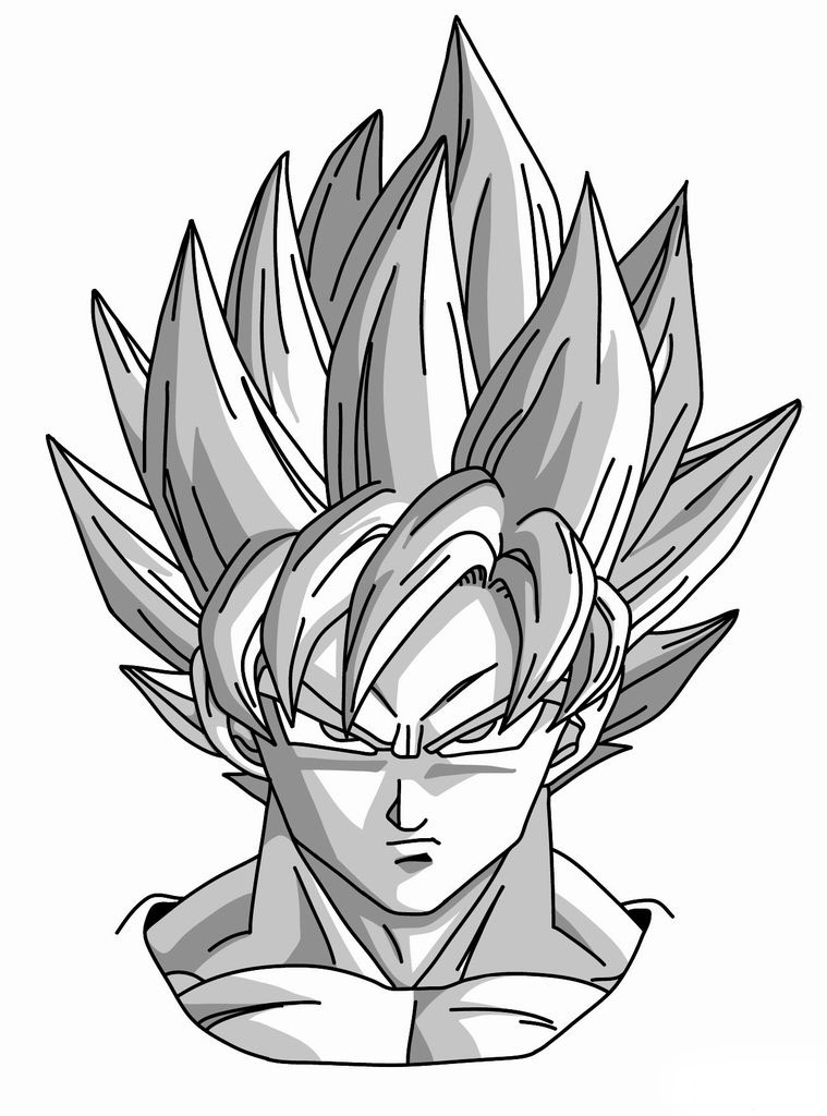 759x1024 How To Draw Goku Super Saiyan From Dragonball Z