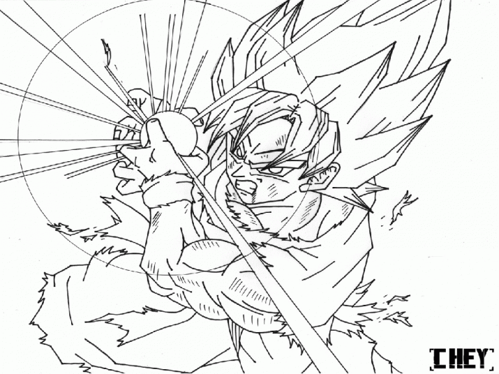 715x536 Super Saiyan Goku Coloring Pages Super Saiyan Goku Coloring