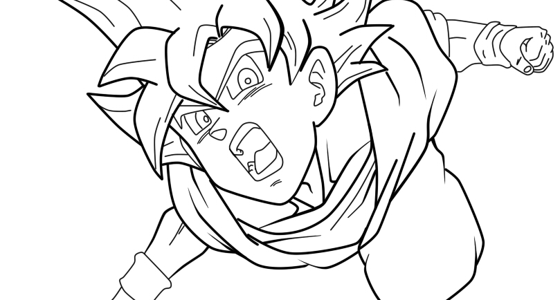 809x434 Super Saiyan God Goku Lineart By Ozbushido