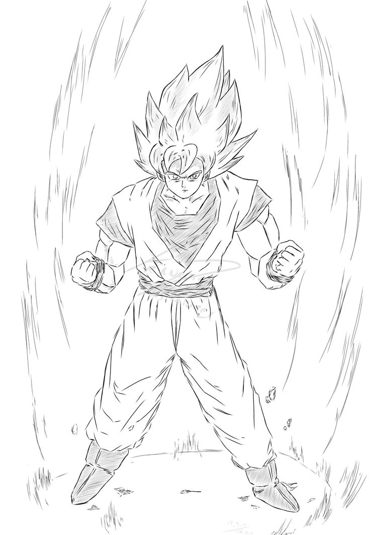 752x1063 Super Saiyan Goku By F Stormer 3000