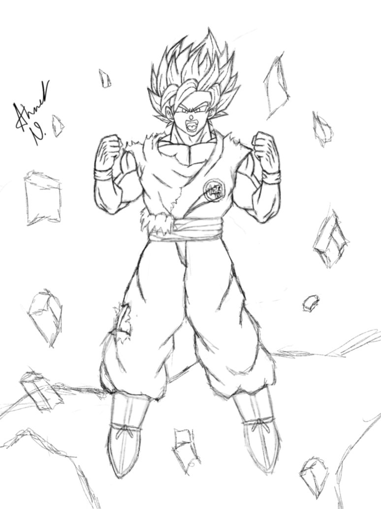 774x1032 Goku Ssj2 By Silentdipshit1380