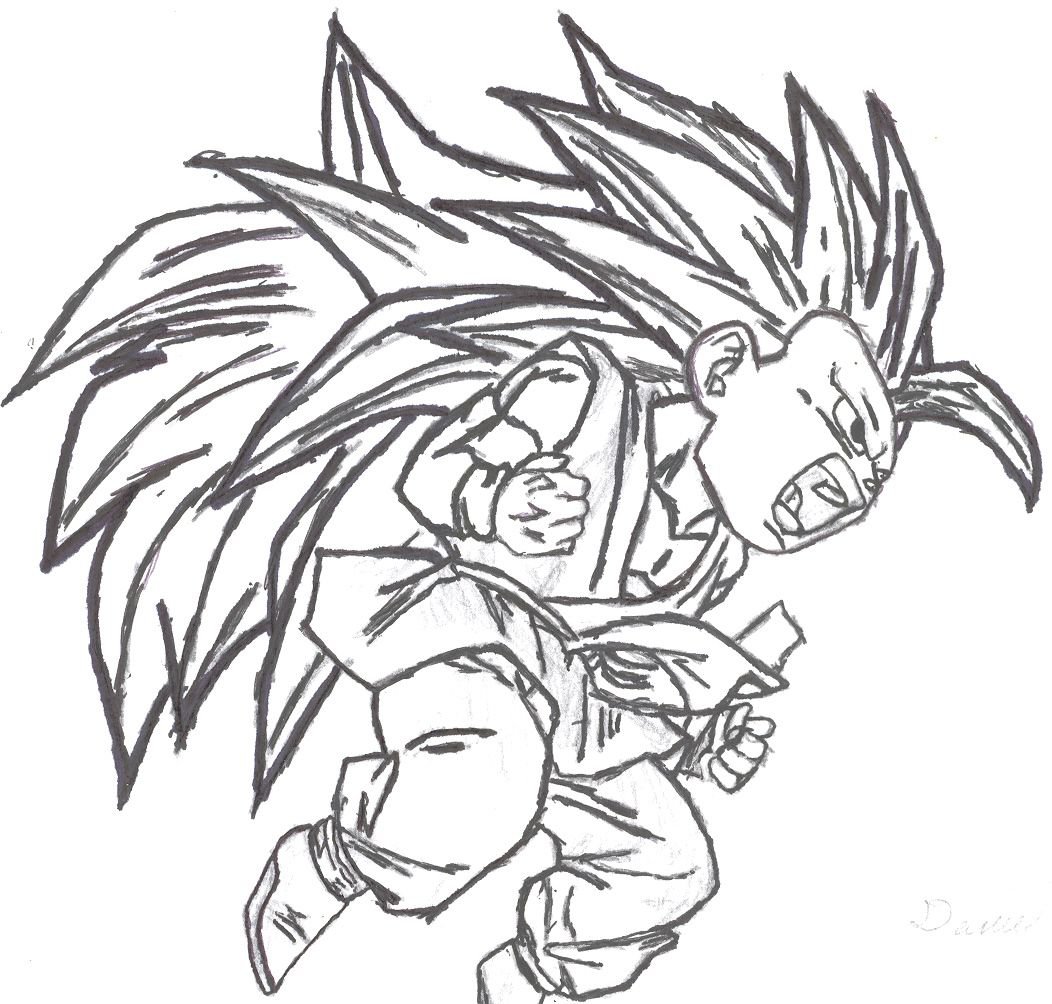 1052x1004 Ssj3 Kid Goku By Komion