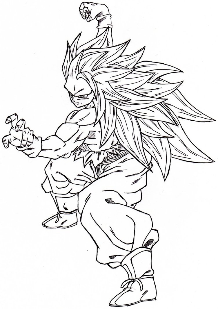 752x1063 Goku Ssj3 Fighting Stance By Vegetakta