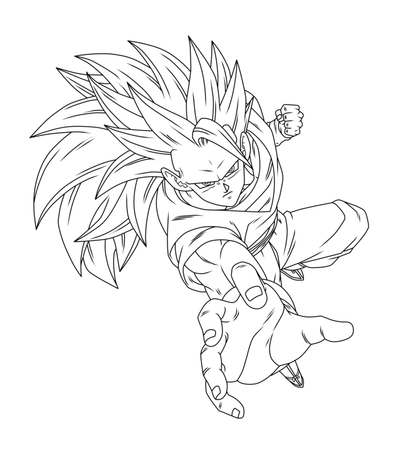 839x953 Goku Ssj3 Lineart By Dbzartist94