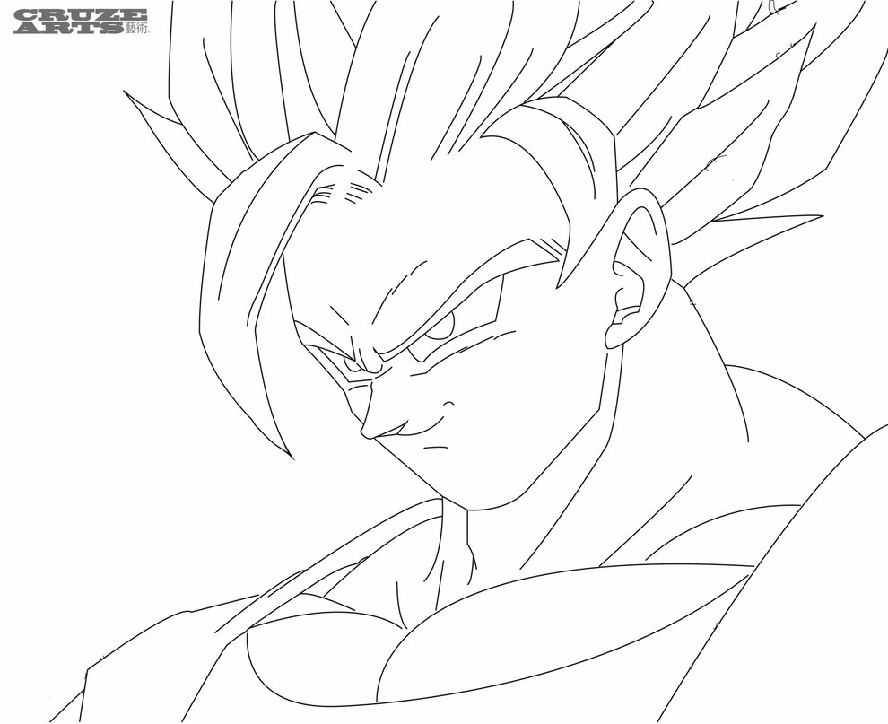 990x807 Goku Super Saiyan 2 Line Work By Cruzemissile