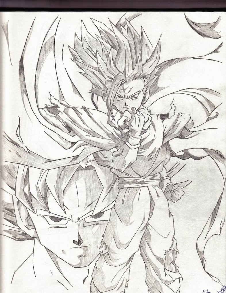 786x1017 Super Saiyan 2 Gohan And Goku By Cjthekidd