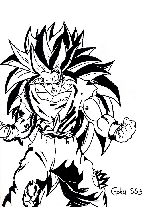 521x720 Goku Super Saiyan 3 Injured By Megaman Ex