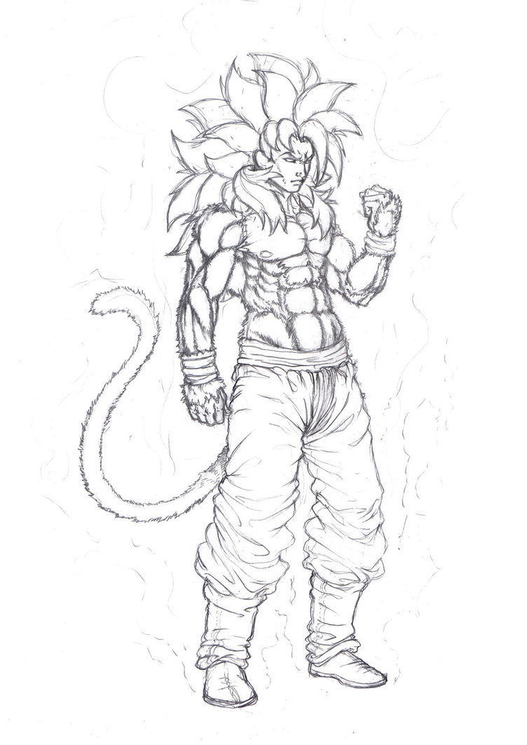 752x1063 Goku Super Saiyan 4 Coloring Pages