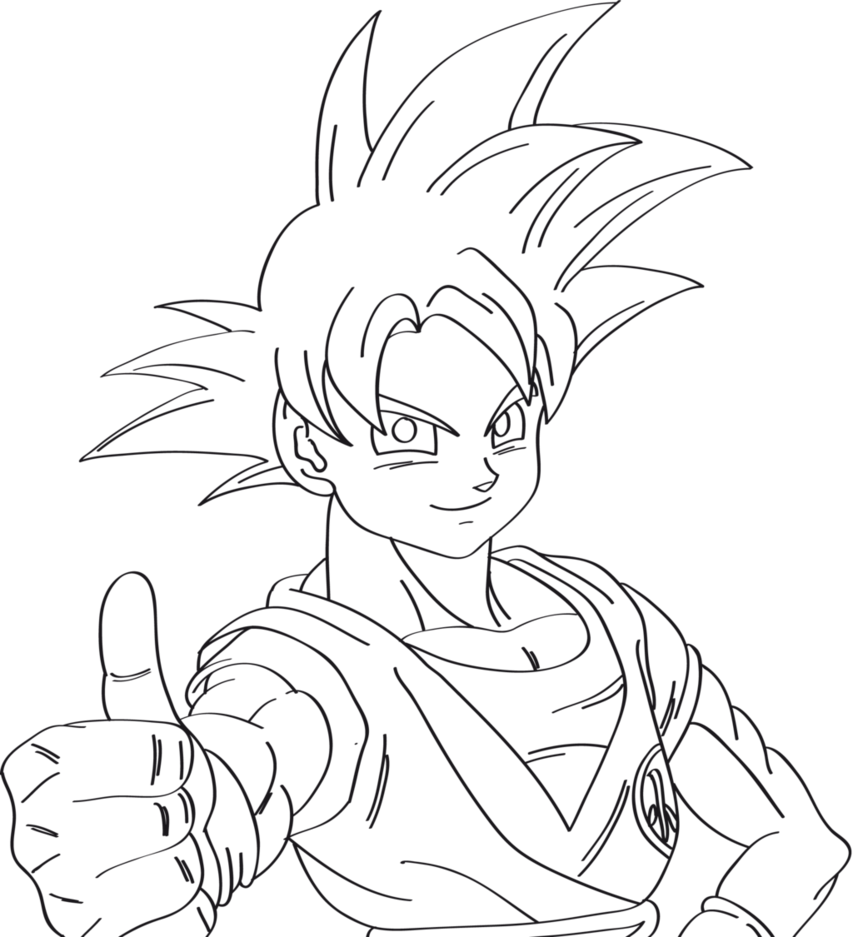 853x937 Goku Super Saiyan God Lineart Test With Tablet By Kingvegito