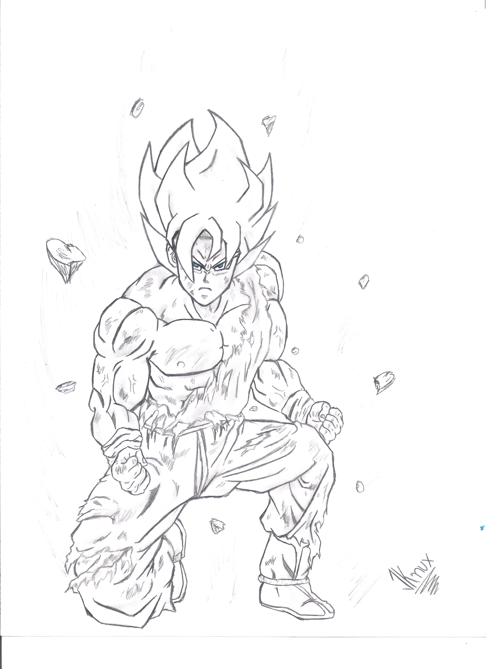 1700x2338 Goku Super Saiyan By Zaelhellsgate