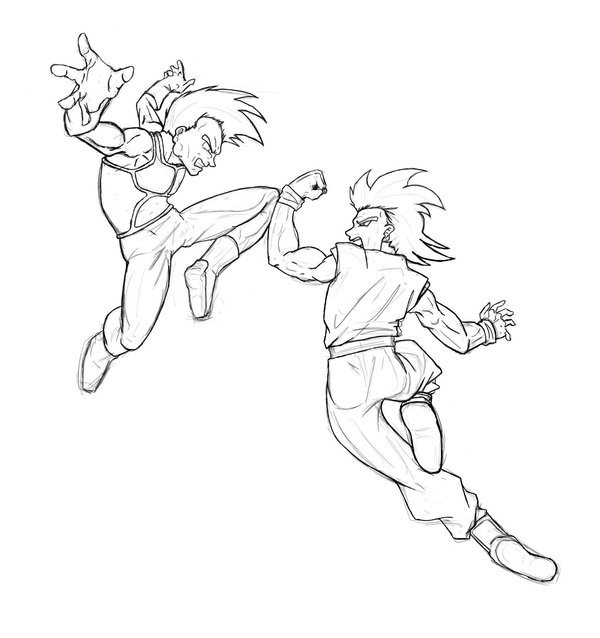 600x638 Vegeta Vs. Goku Lines By Ryutsume