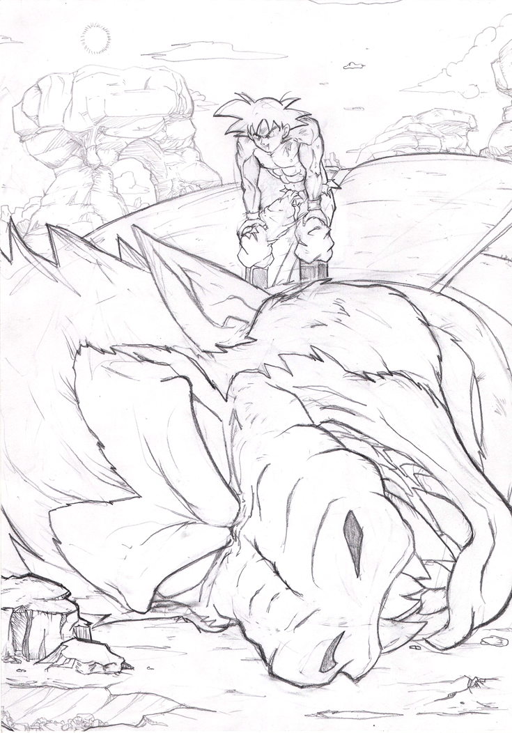 735x1052 Ozaru Vegeta Vs Goku By Soyhector