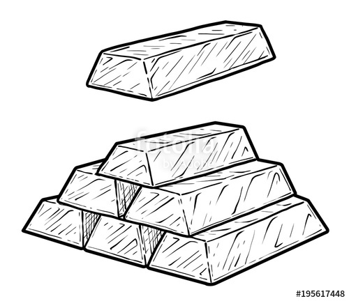 Gold Bar Drawing at GetDrawings | Free download