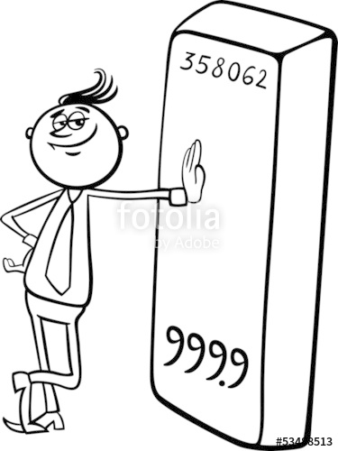 375x500 Businessman With Gold Bar Cartoon Stock Image And Royalty Free