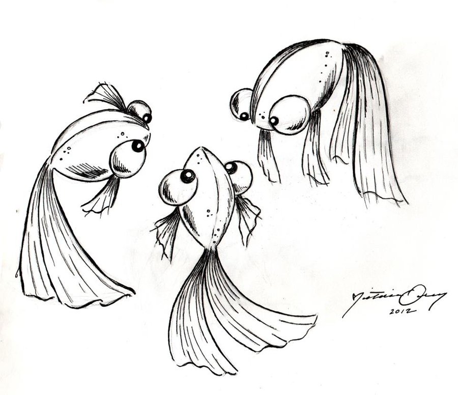900x776 Bubble Eye Goldfish By Pinkbunnie