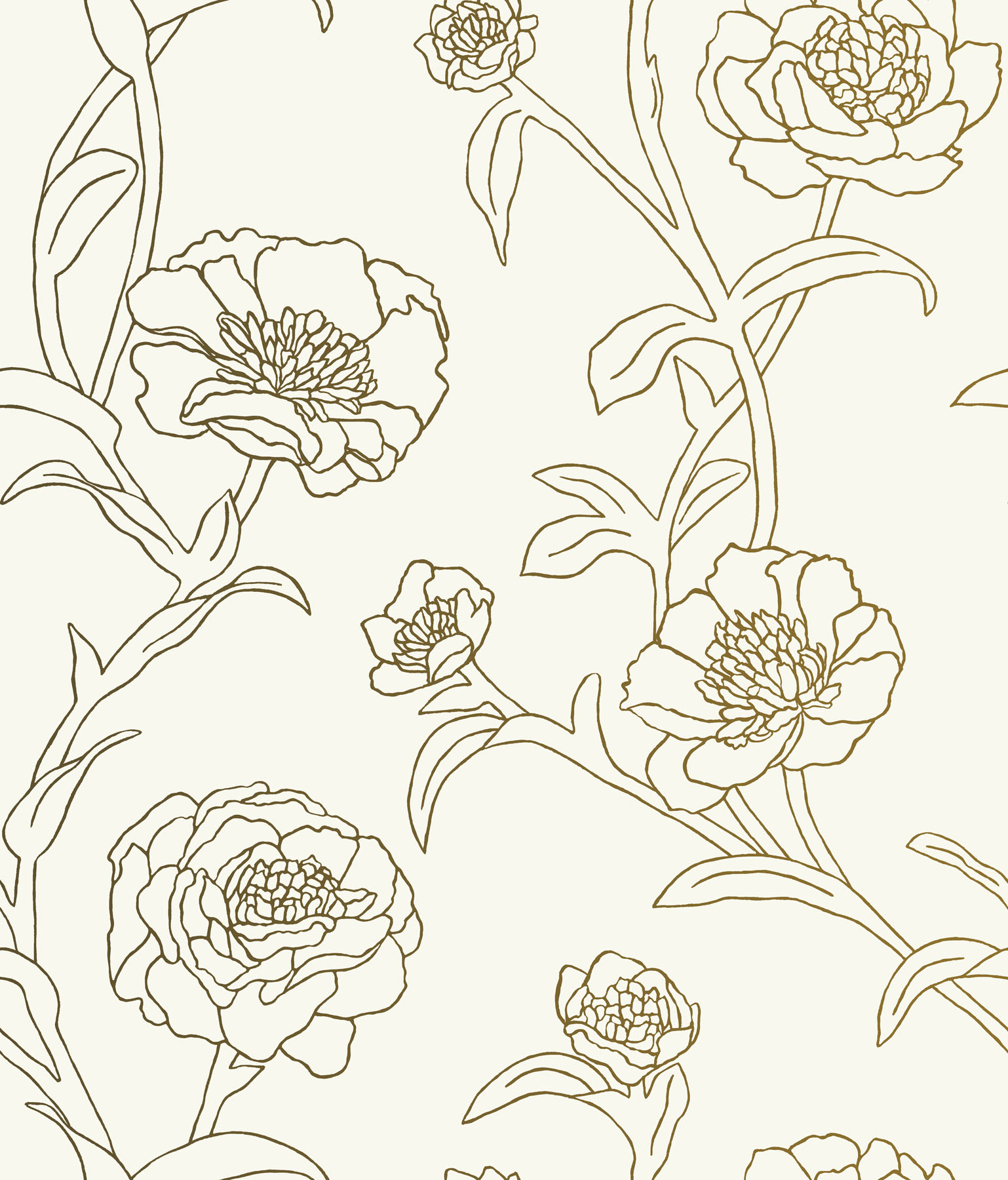 1538x1800 Hello Tempaper Peonies In Gold Leaf! Meet Peonies