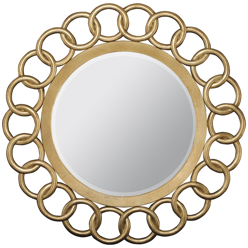 1024x1024 Bernhardt Jet Set, Wall Decor, Jet Set Round Mirror In Gold Leaf