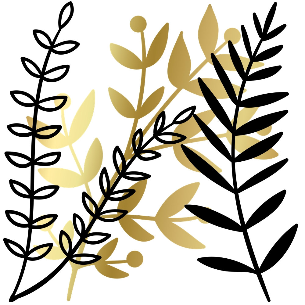 1000x1000 Branch And Leaf Clipart Set