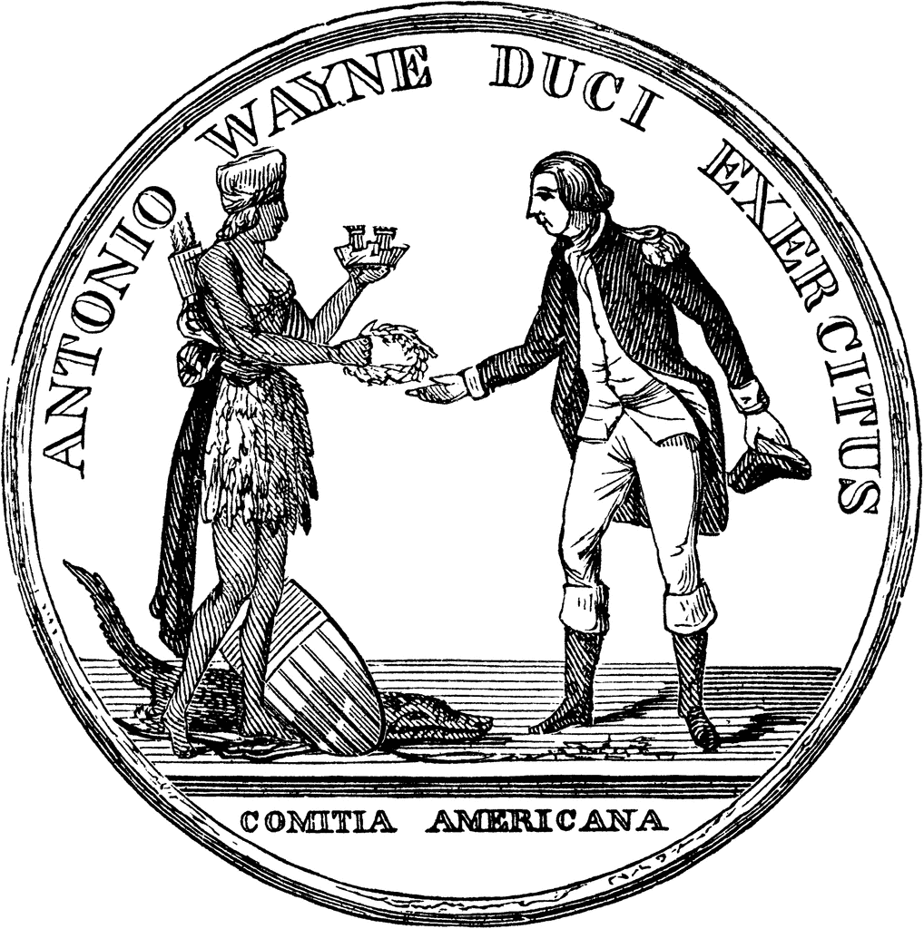 1018x1024 General Anthony Wayne's Gold Medal (Front) Clipart Etc