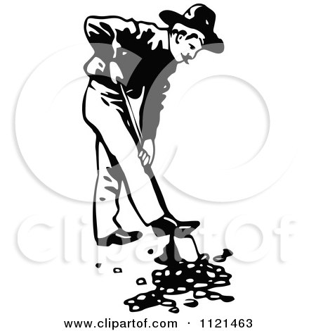 450x470 Clipart Black And White Man Panning For Gold