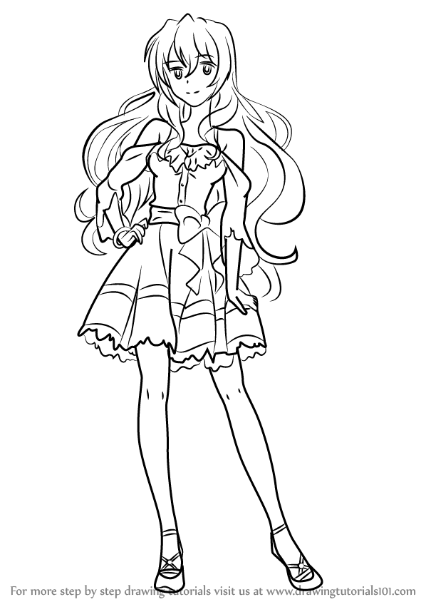 598x844 Learn How To Draw Kouko Kaga From Golden Time (Golden Time) Step