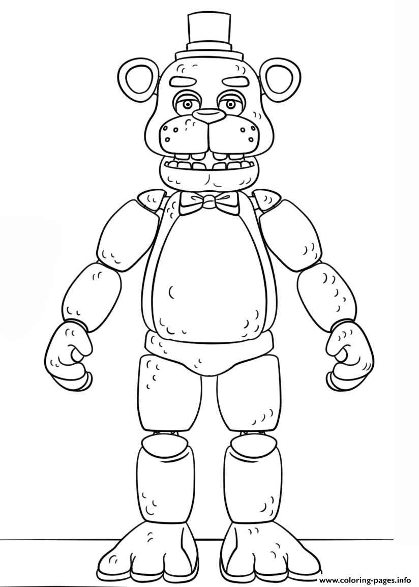 824x1154 Fnaf Toy Golden Freddy Generation 5 Coloring Pages Printable