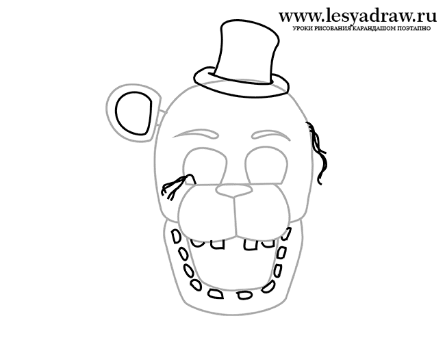 650x500 How To Draw Gold Freddie (Golden Freddy) From 5 Nights