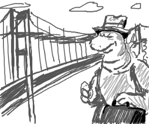 300x250 2037 Godzilla Visits Golden Gate Bridge