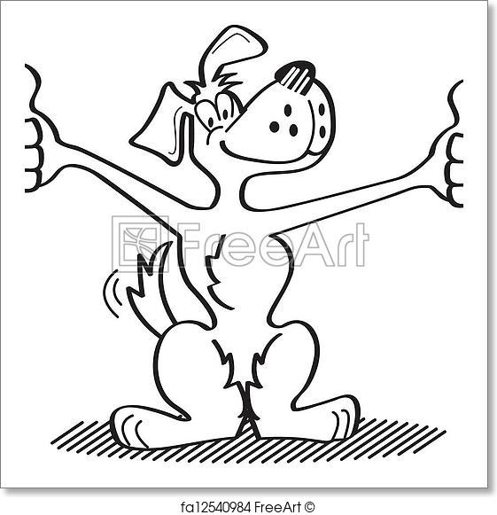 561x581 Free Art Print Of Dog Clip Art Holding Thumbs Up Freeart