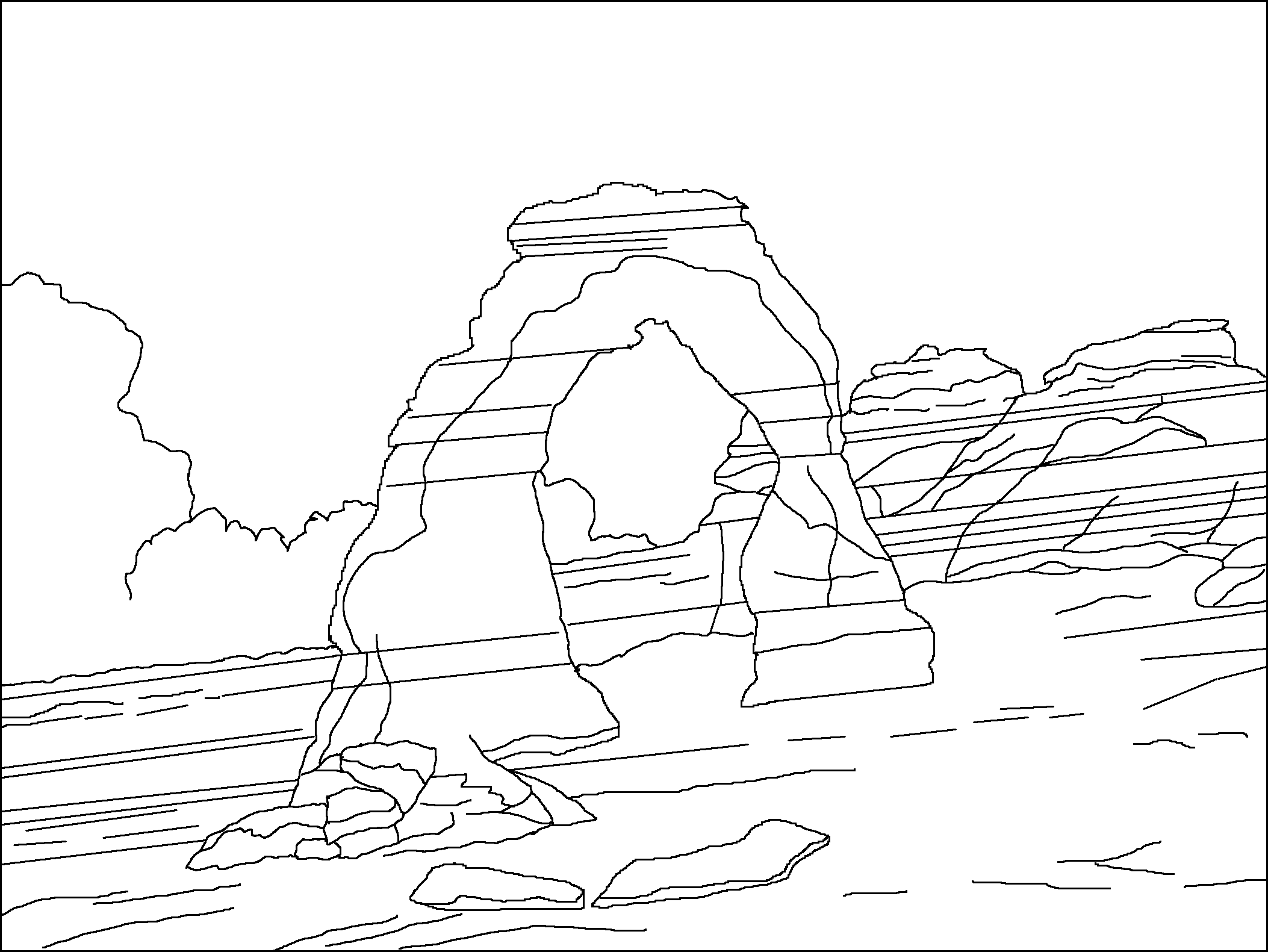 2106x1581 Gateway Arch Coloring Page