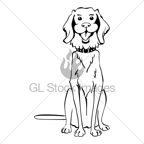 500x500 Vector Sketch Funny Golden Retriever Dog Sitting Gl Stock Images