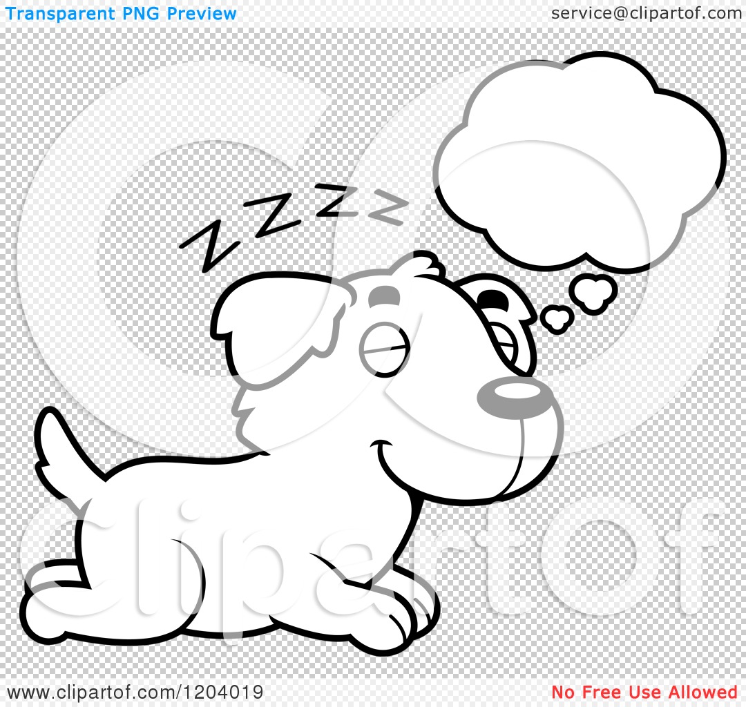 1080x1024 Cartoon Of A Black And White Cute Golden Retriever Puppy Dreaming