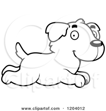 450x470 Cartoon Of A Black And White Cute Golden Retriever Puppy With Dog