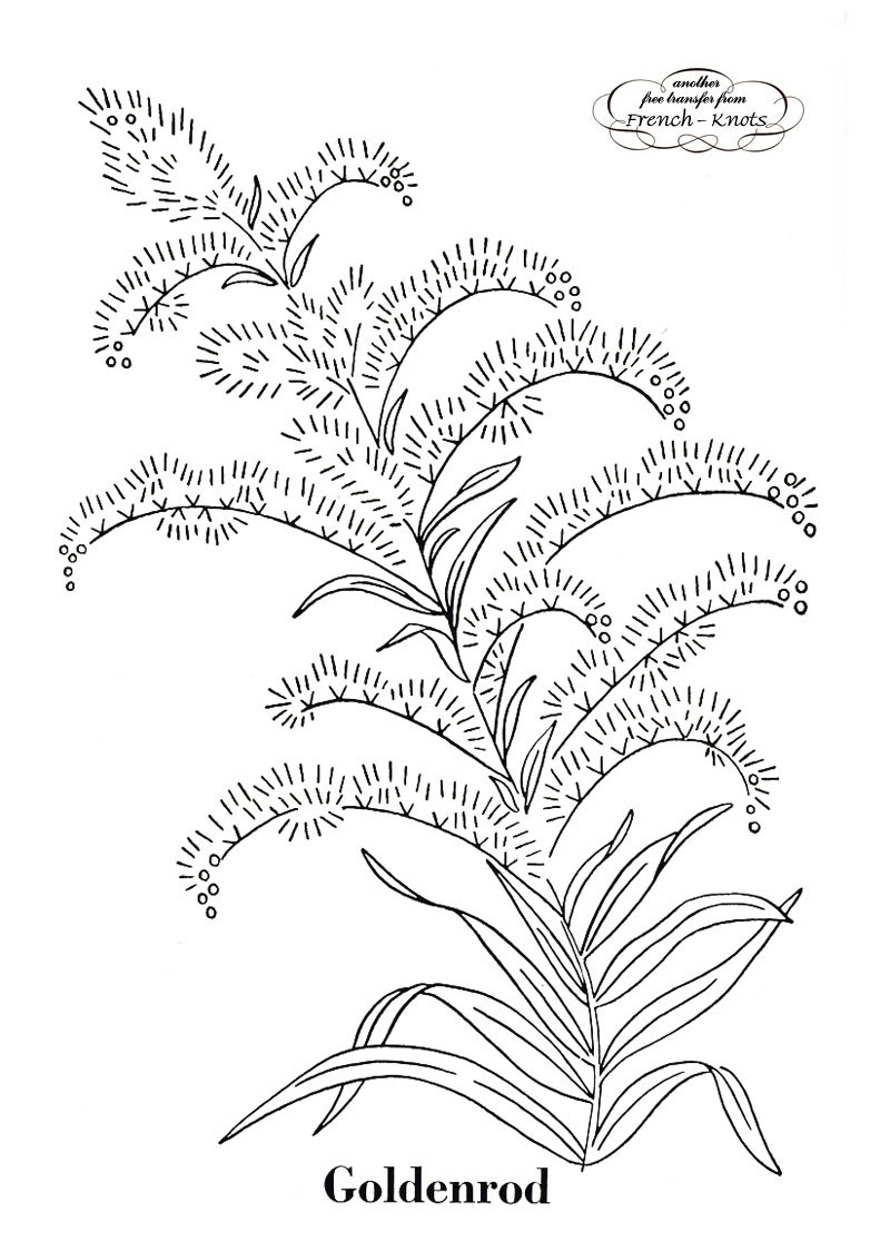 800x1124 Goldenrod And Poppy Flowers Embroidery Patterns