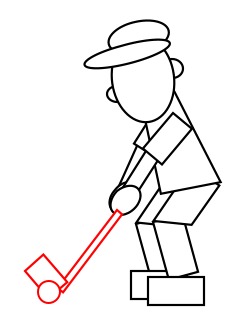 250x332 Drawing A Cartoon Golfer