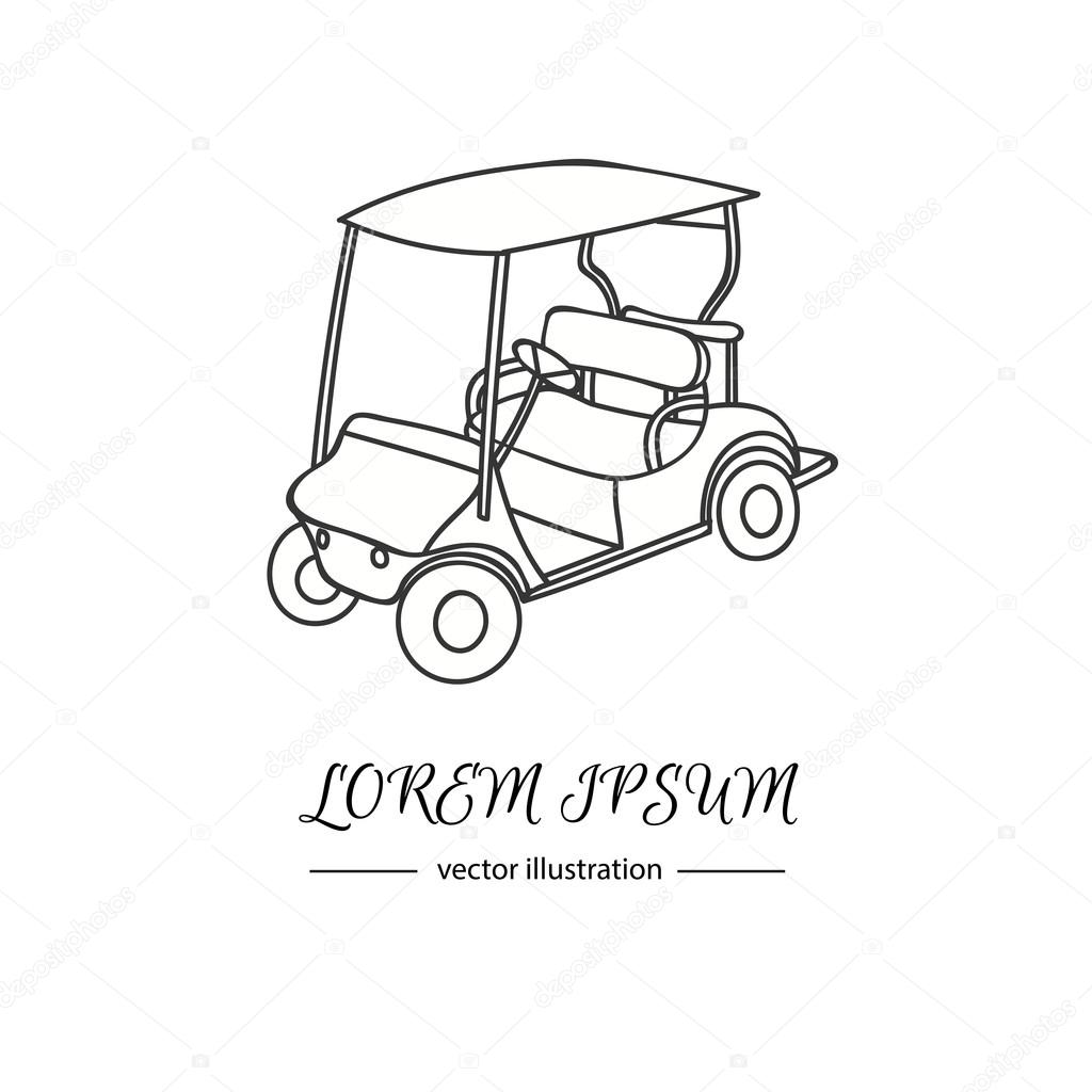 1024x1024 Hand Drawn Icon Of Golf Cart Stock Vector Natasha Pankina