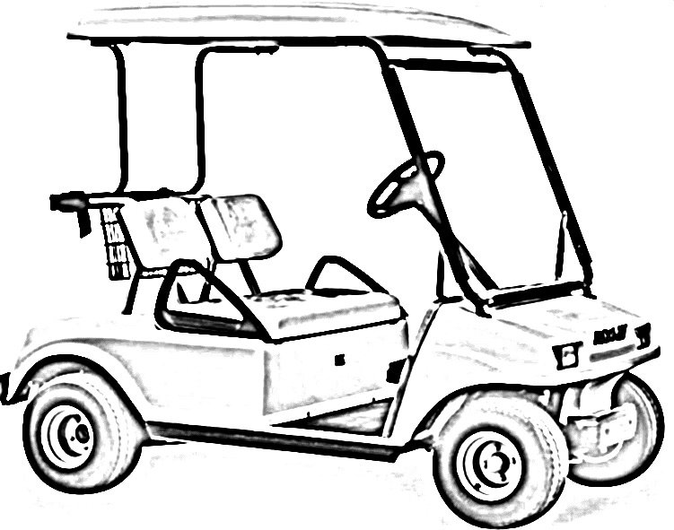 Free Golf Carts Coloring Pages Sketch Coloring Page