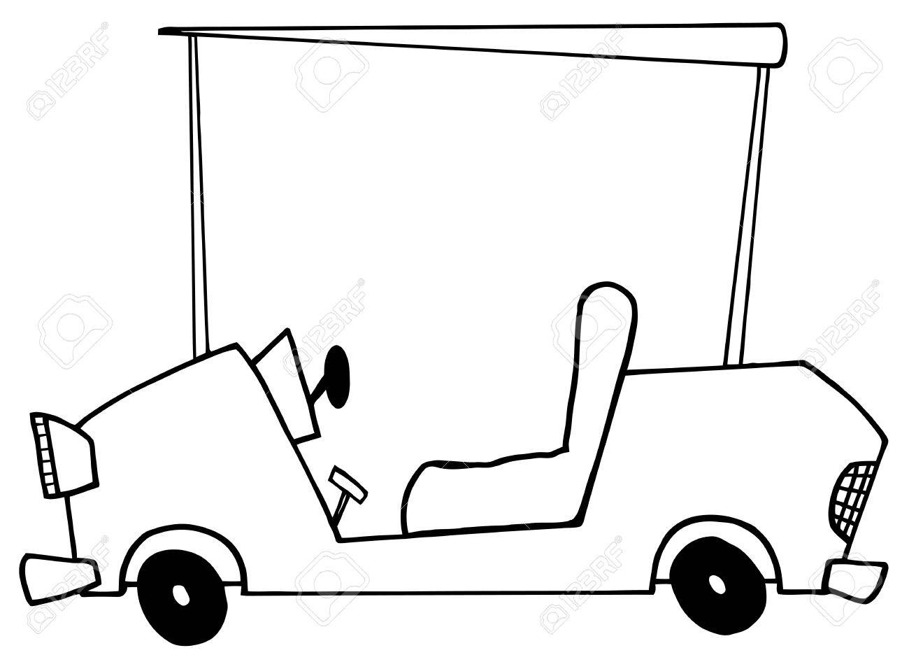 1300x956 Outlined Golf Cart Royalty Free Cliparts, Vectors, And Stock