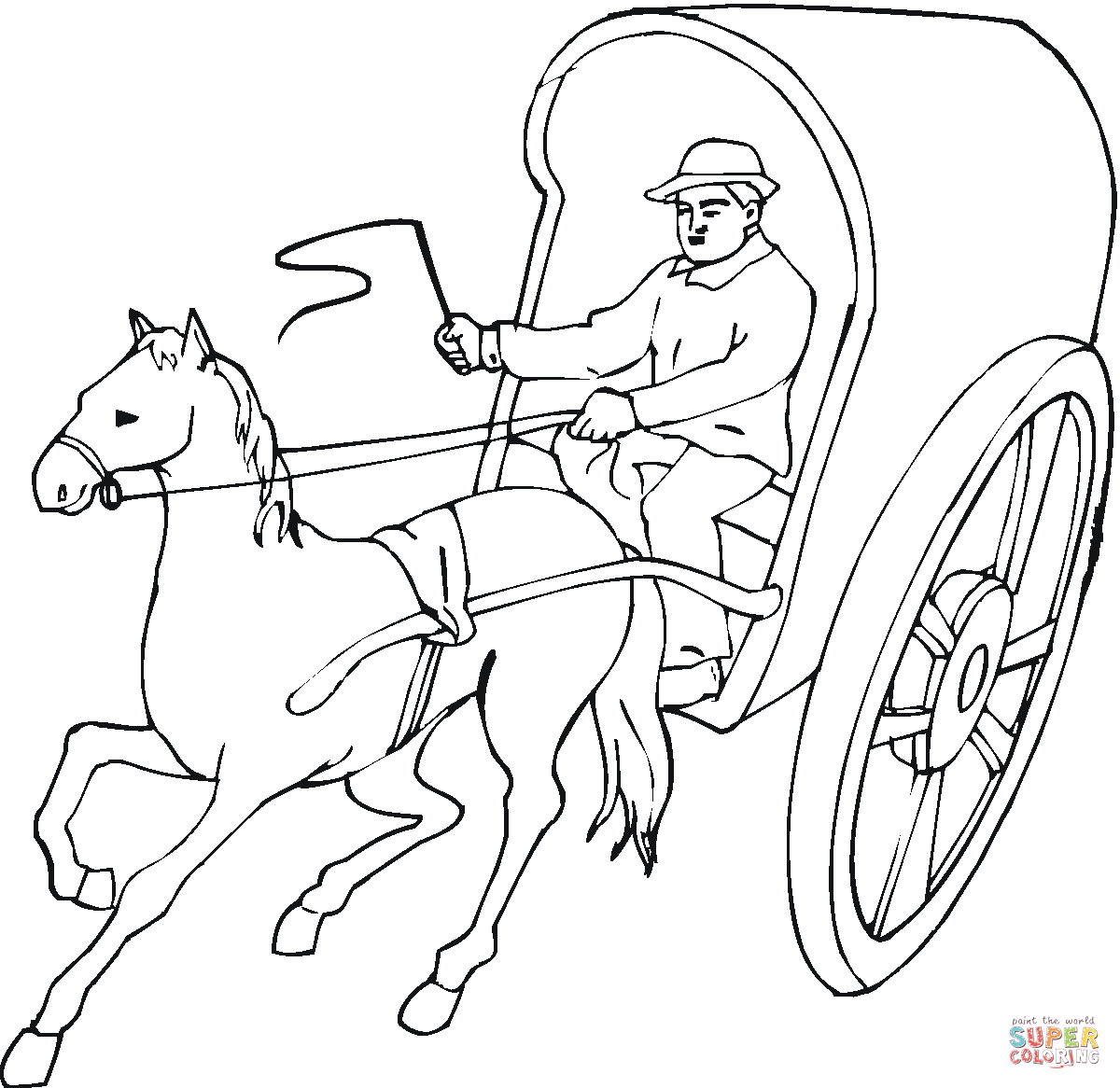 1200x1166 Horse Pulling A Cart Coloring Page Free Printable Coloring Pages