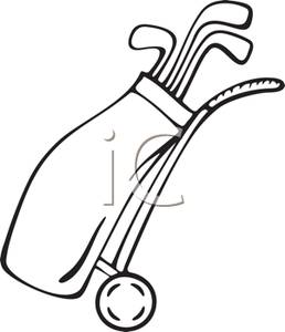 258x300 Set Of Golf Clubs And Golf Cart