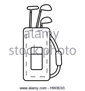300x320 Golf Clubs Icon, Outline Style Stock Vector Art Amp Illustration