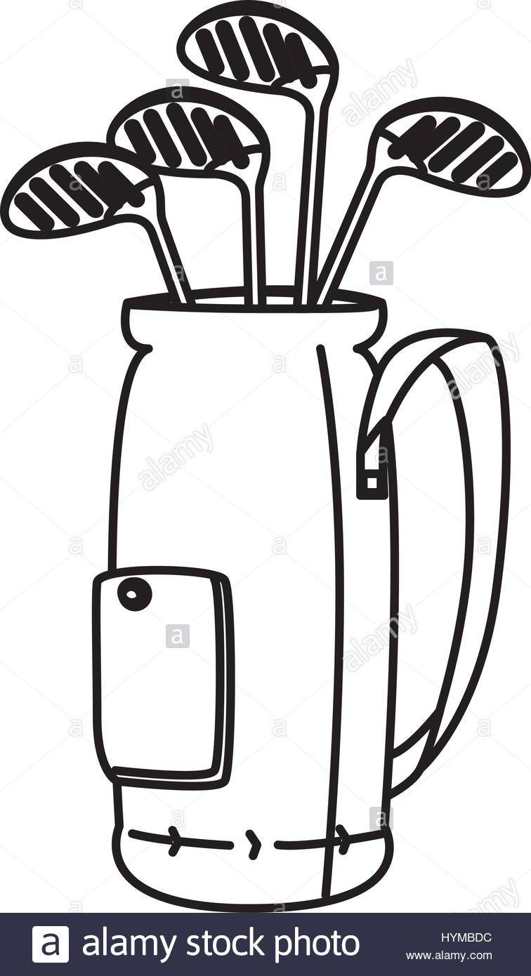 756x1390 Golf Clubs Bag Isolated Icon Vector Illustration Design Stock
